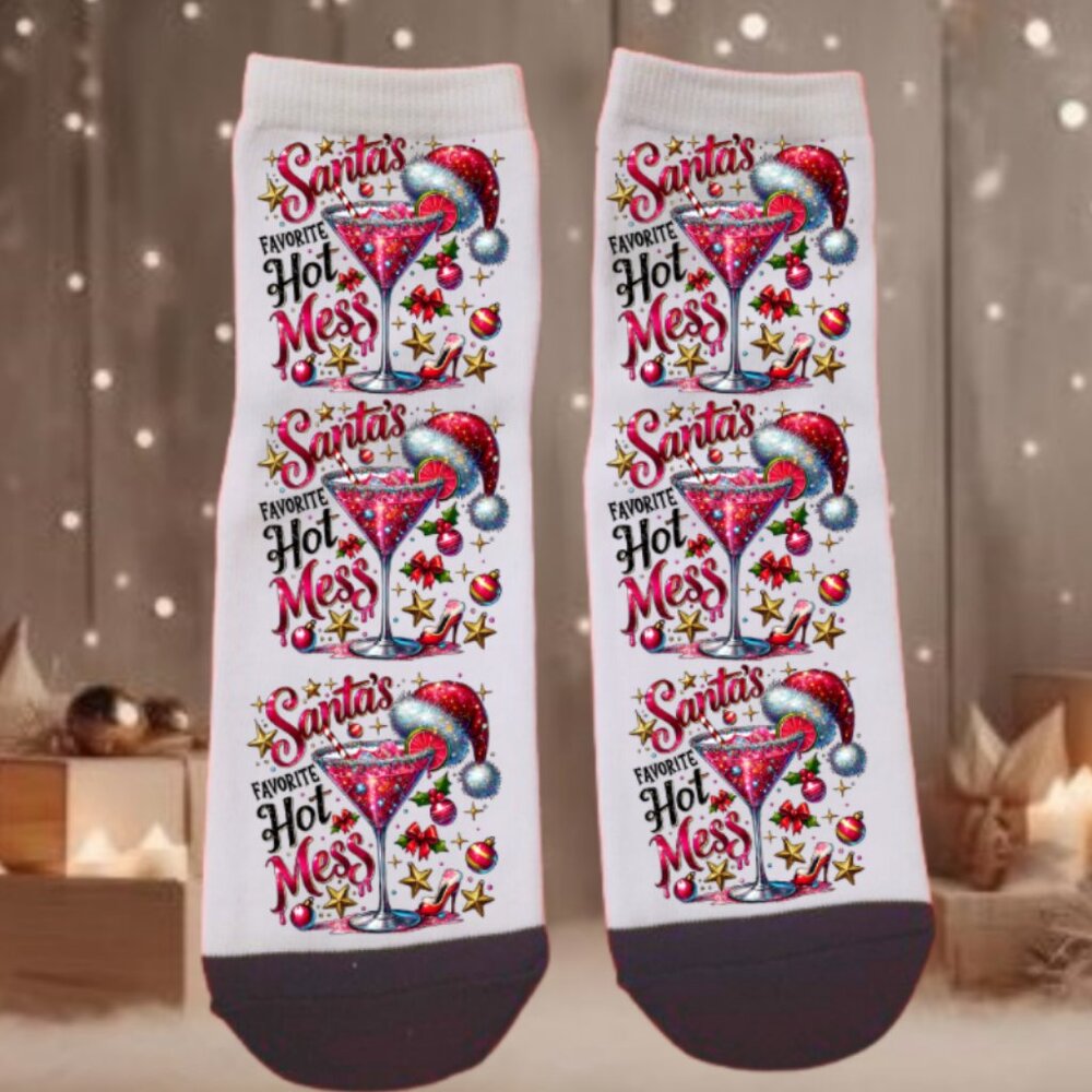 Santas Favorite Hot Mess Ankle Socks